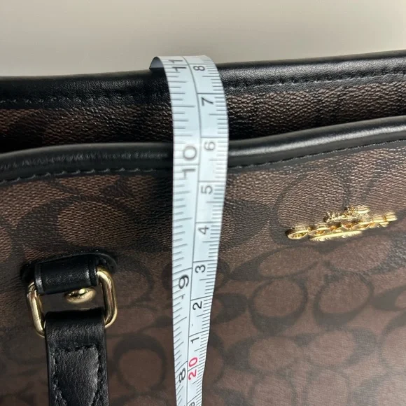 Coach Signature Brown and Black Tote with Wallet - Picture 15 of 16